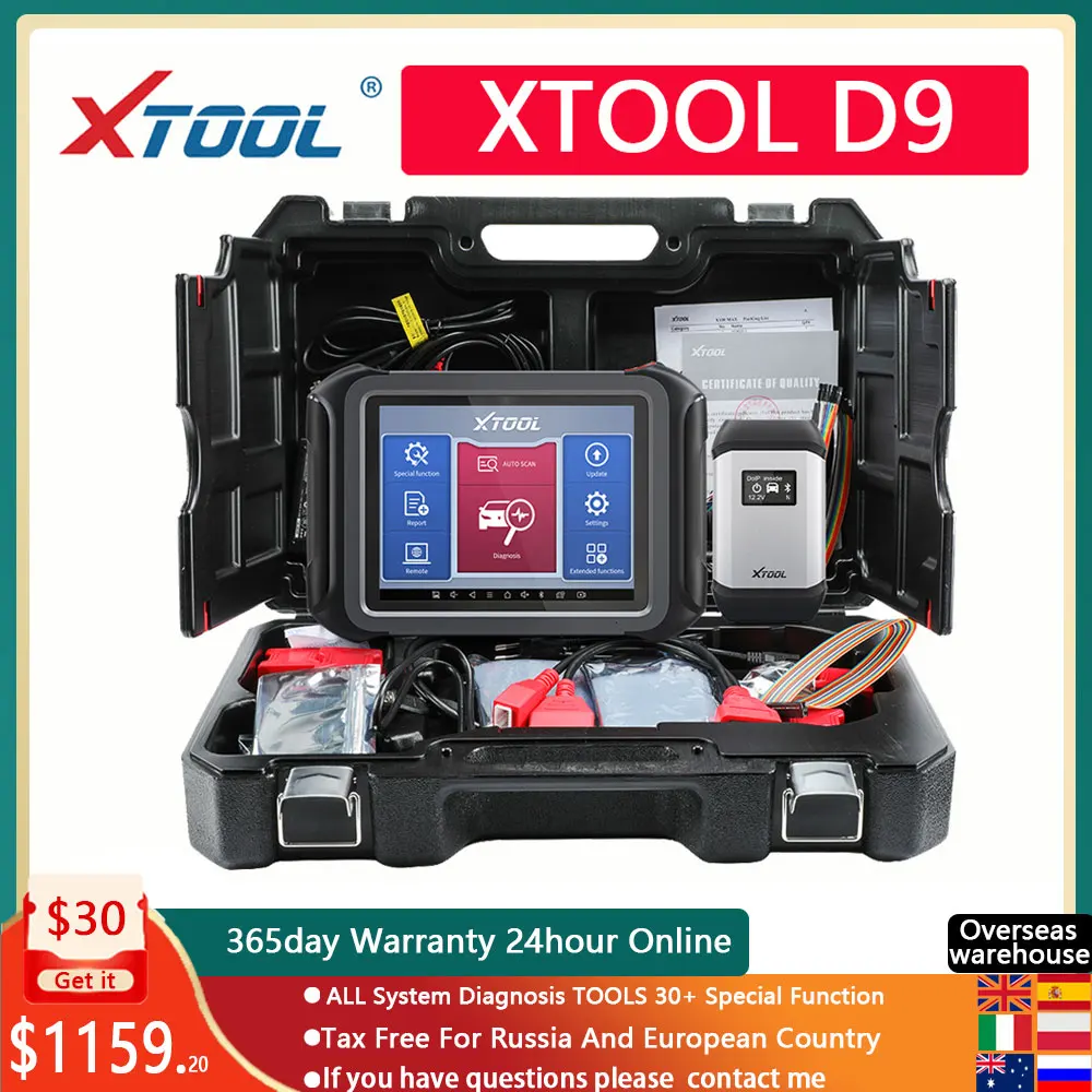 Диагностический сканер OBD2 инструмент XTOOL D9 Автомобильный ключ стандартное