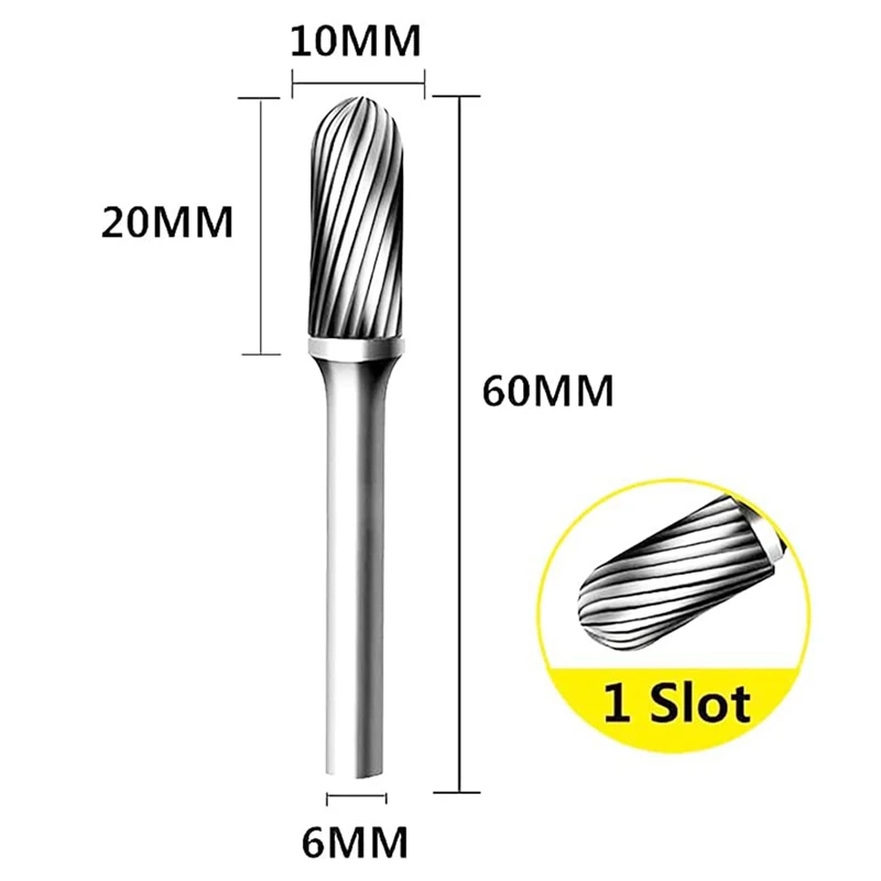

2 Pcs 10Mm Aluminum Cutting Tips Single/Double Blade Tungsten Carbide Burr File With 1/4 Shank For Rotary Tool (C Type)