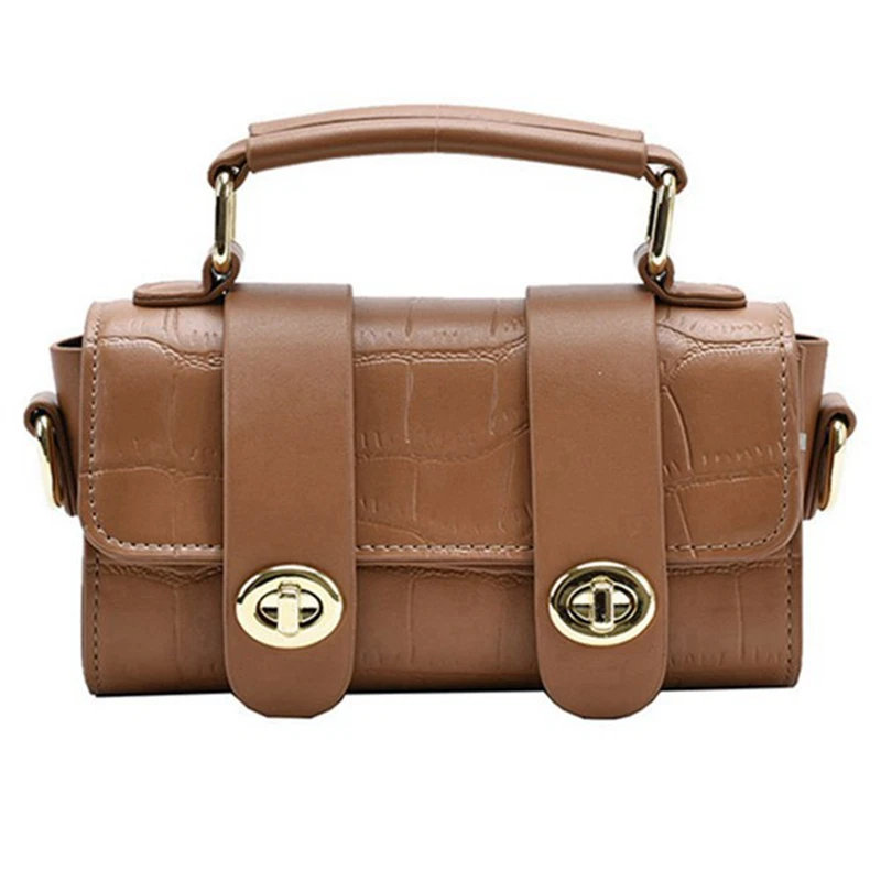 

Texture Small Bag Women's Autumn and Winter New Fashion Messenger Bag Retro Portable Small Square Ba