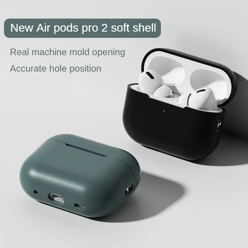

Apple Airpods Pro2 Bluetooth Wireless Earphone Solid Color Protective Case Soft Silicone Earphone Case airpod case