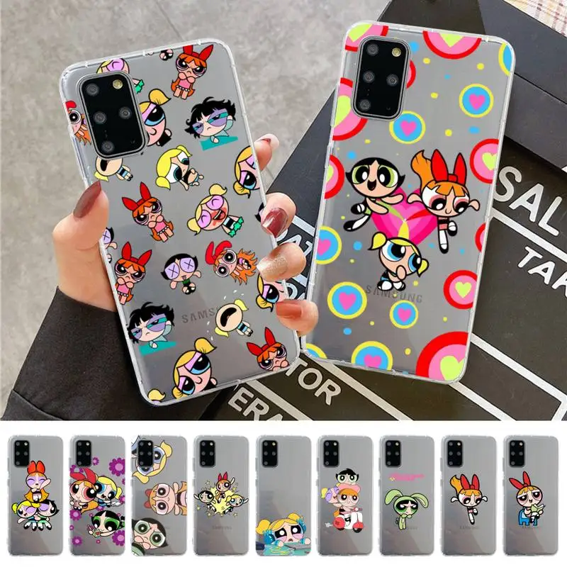 

BANDAI Cute Cartoon Powerpuff Girls Phone Case for Samsung S20 S10 lite S21 plus for Redmi Note8 9pro for Huawei P20 Clear Case