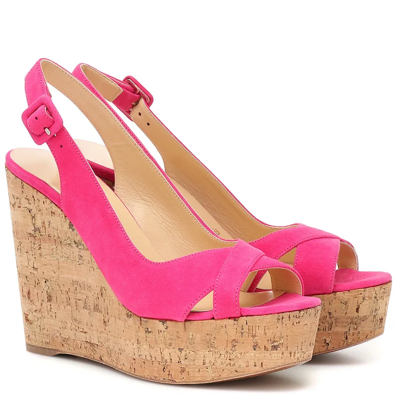 

Women Wedge High Heels Buckle Slingback Sandals Fashion Sexy Open Toe Evening Party Dress Shoe Ball Summer Lady Sandal 42-CHC-26