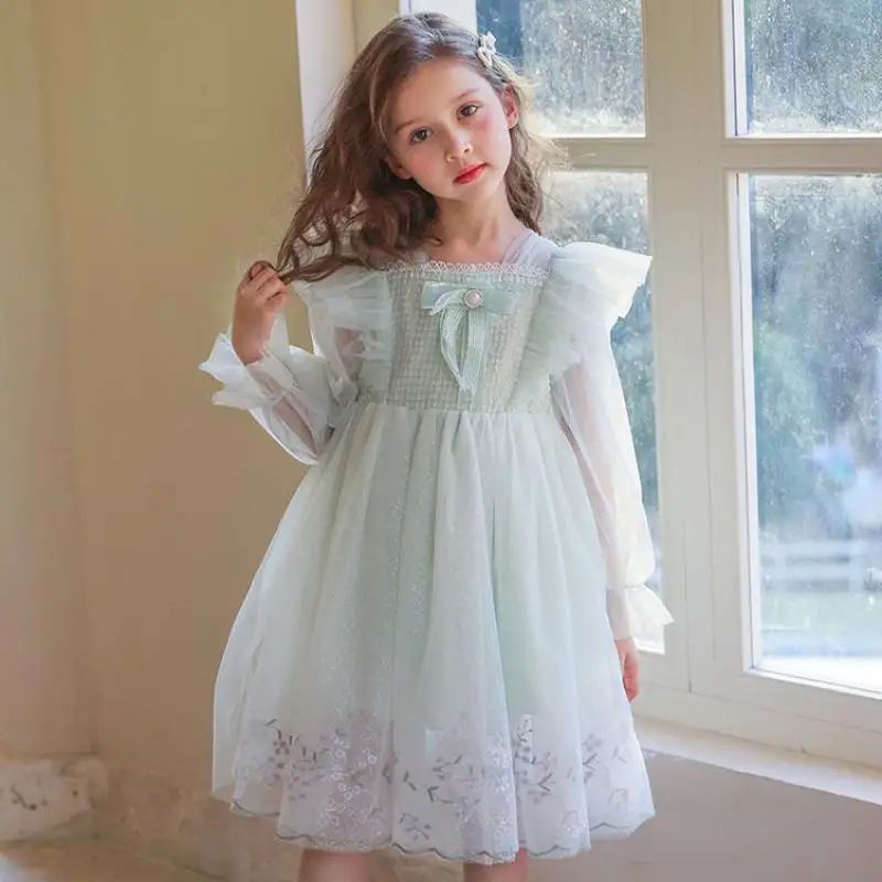 

3-12y Cute Girls Dress New Summer Girls Dresses Fancy Flower Princess Dress Toddler Tutu Baby Girls Tulle Dress Casual Wear