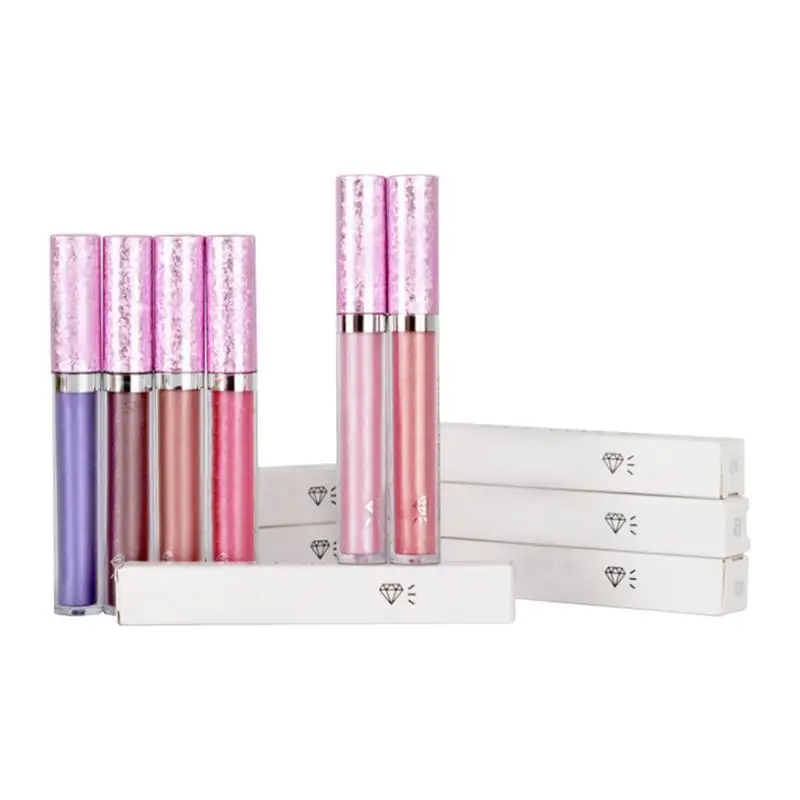 

Металлическая губная помада блестящая жидкая губная помада стойкая водостойкая 6 шт. антипригарная чашка Алмазный мерцающий блеск для губ Радужный