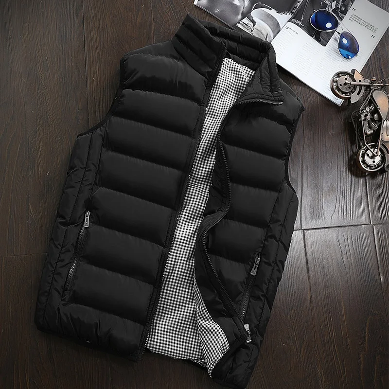 

Mens Jacket Sleeveless Vest Winter Fashion Casual Slim Coats Brand Clothing Cotton-Padded Men's Vest Men Waistcoat Big Size