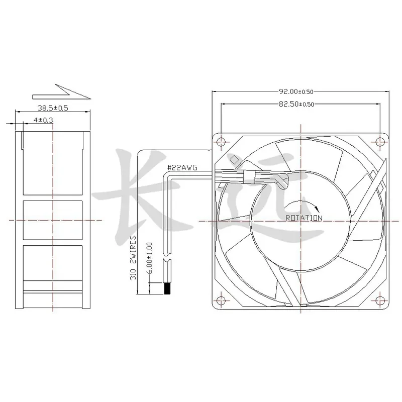 Фото для бесшумного осевого вентилятора Sansheng SNSHENG SA9238B2H, AC220-240V, 14W, 0.09A №4