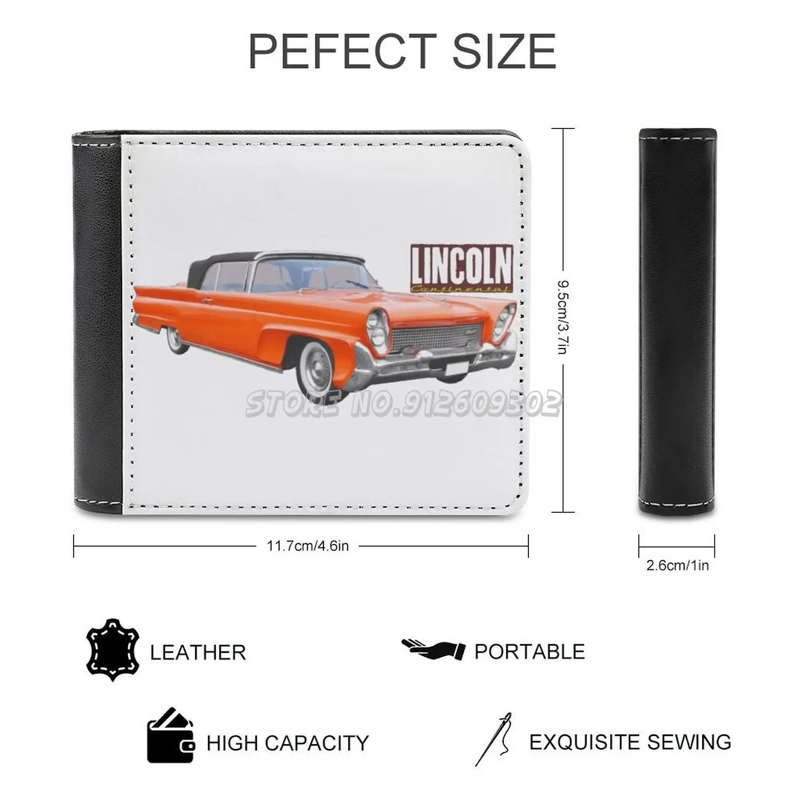 Мужской тонкий кожаный кошелек-трансформер Lincoln Continental Mark III 58 дюймов |