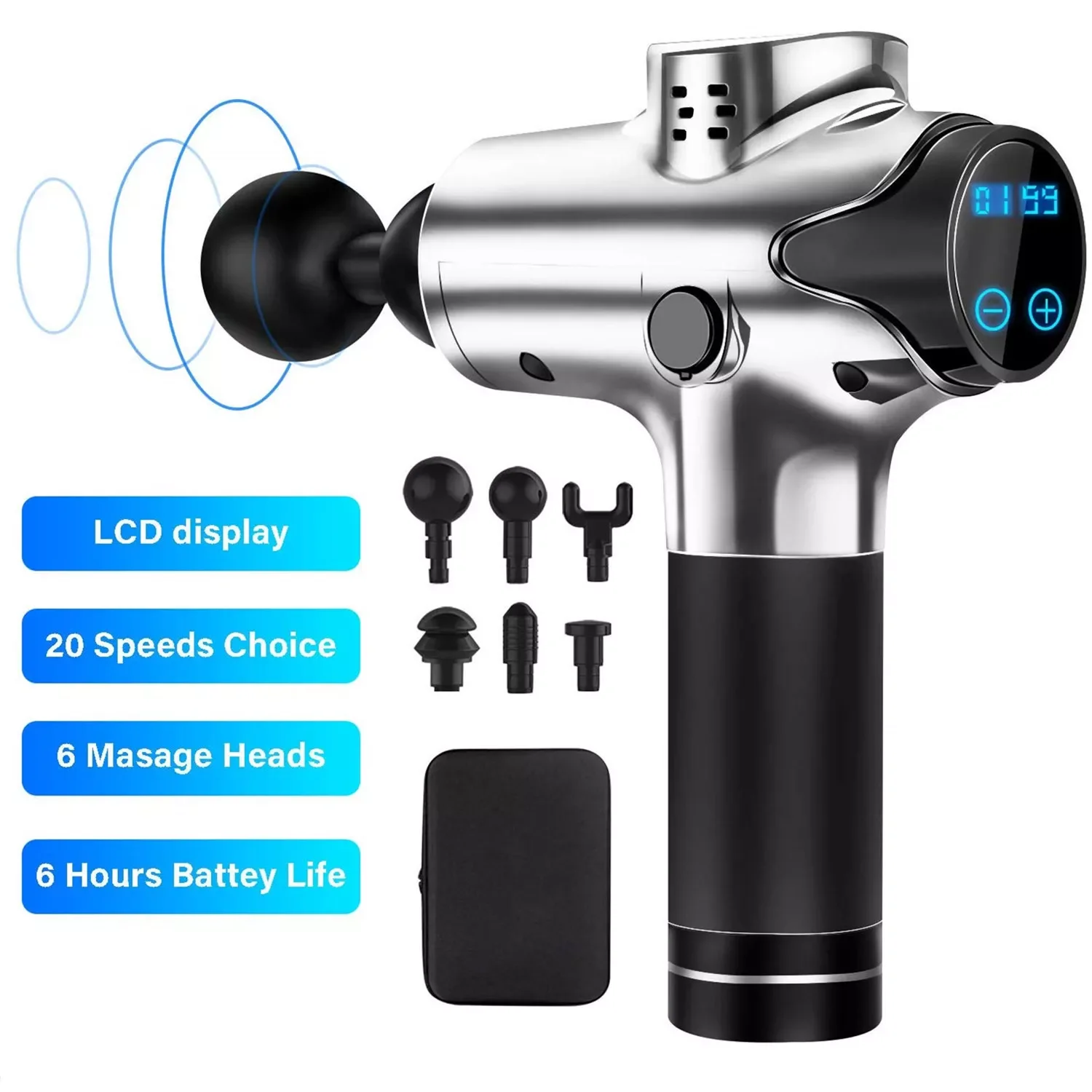 

Массажный пистолет NEW2023 для глубоких тканей, устройство для массажа мышц, мощный пистолет для снятия боли в мышцах