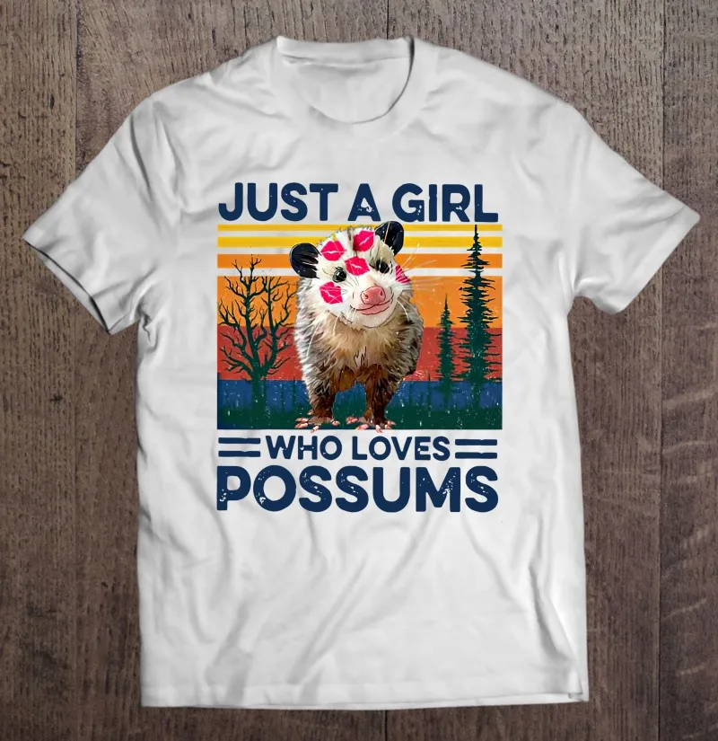 

Just A Girl Who Loves Possums Animal Vintage Retro Oversized T-Shirt Tshirts For Men Manga Oversize T-Shirt Blank Shirts Blank