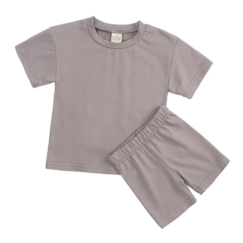 

Summer 2023 New Children's Sports Suit Round Neck Short Sleeve T-shirt and Shorts Boys Girls Two-piece Set