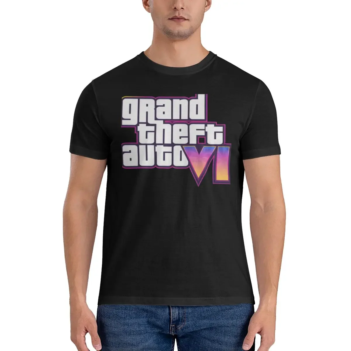 Футболка мужская с коротким рукавом и круглым вырезом из натурального хлопка