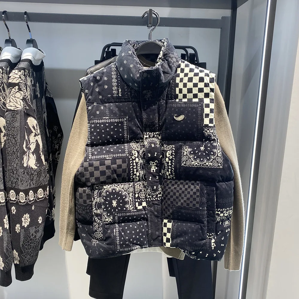 

New 2022 Luxury Men Classic Paisley West Coast CRIPS Bloods Coats & Jackets / Down Coats Vest Cotton Thicken Warm Winter #A566
