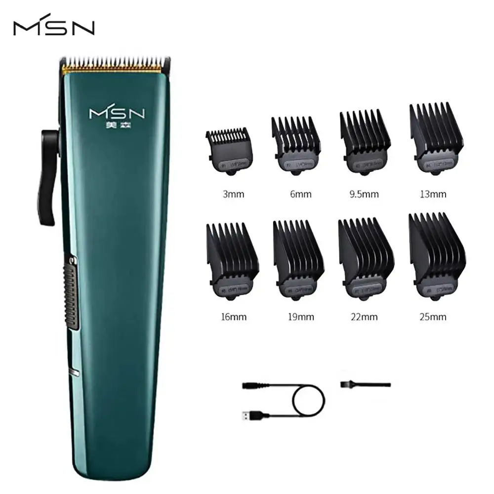 

MSN Hair Clipper S8 Salon Grade Mens Electric Clippers Trimmer Strong Power Mute Low Vibration R Type Safety Cutter Head Scissor