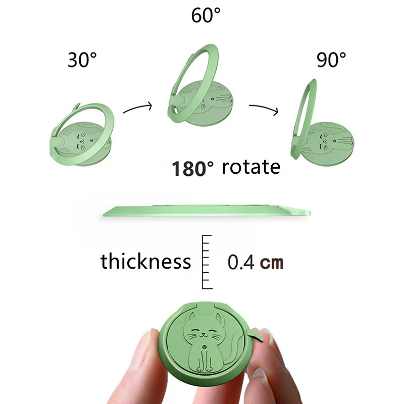 Металлическое кольцо-держатель для телефона с изображением милого кота |