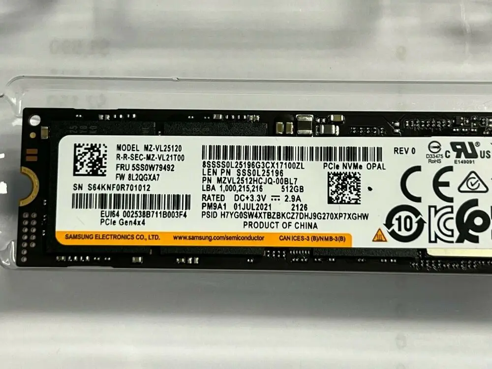 Samsung pm9a1 512 1 2 pcie 4 0 ssd mzvl25120 mzvl21t0hclr mz