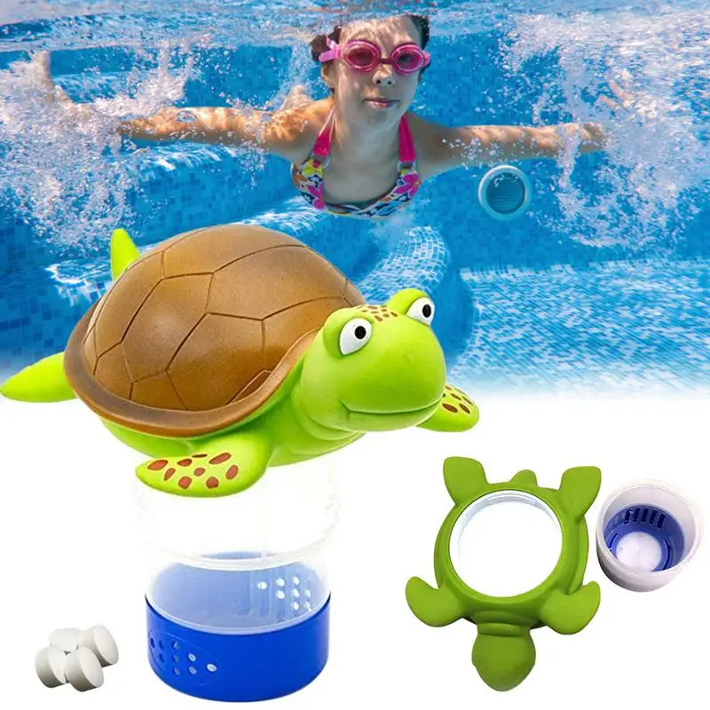 

Pool Chlorinator Chlorine Dispenser With Turtle Shape Chlorine Float 1 & 3 Inch Tablets Chlorine Floater For Small & Large Pools