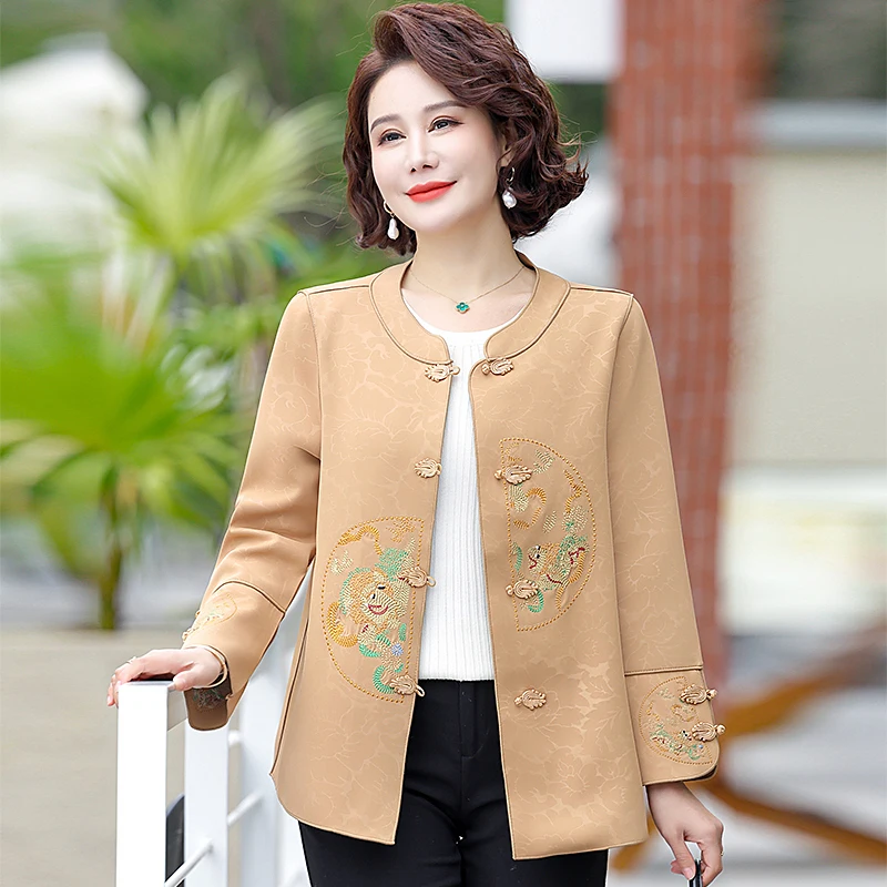 Женское демисезонное пальто Guofeng новинка 2024 тонкий топ с длинными рукавами