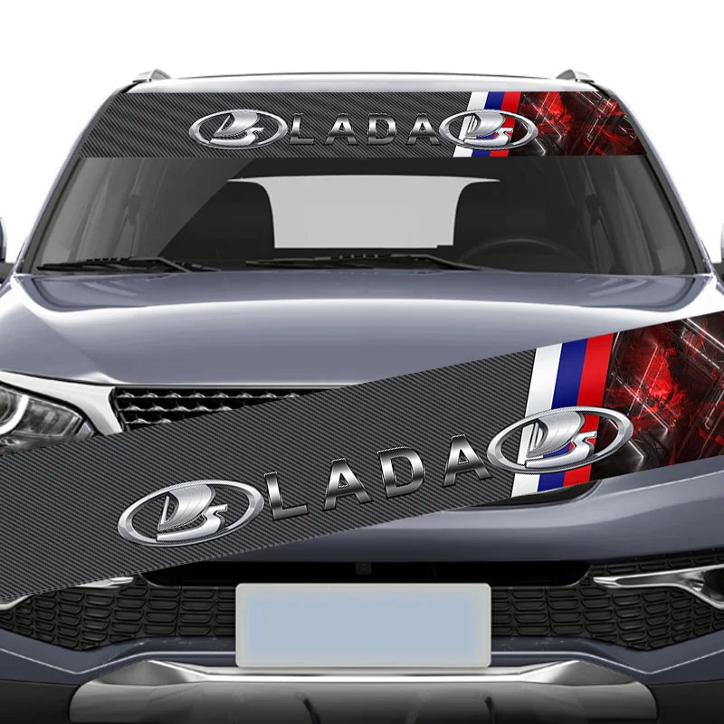 

Наклейка на лобовое стекло автомобиля, из углеродного волокна 1117 D для Lada Kalina 1118 2107 Priora 2 NIVA Safari Granta 2109 2110, аксессуары