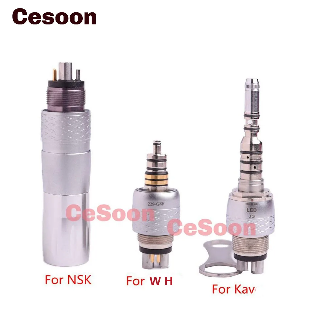 Cesoon 1Pc COXO Dental Roto Quick LED Coupling For Fiber Optic High Speed Handpiece K V/W H/NSK 6Holes Dentist Lab Equipments
