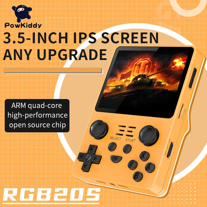 

Powkiddy RGB20S New 3.5Inch IPS Retro Video Game Console Open Source System RK3326 Quad-Core Dual TF Card Handheld Game Players