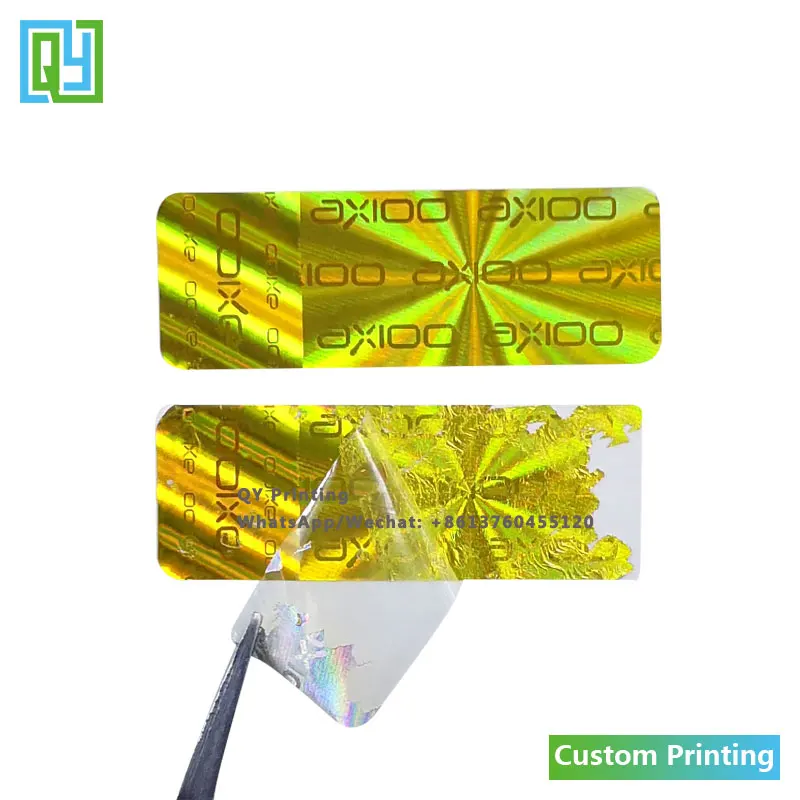 10000pcs 40x14mm Free Shipping Custom Multi-layer Image Gold Hologram Stickers 3D Authenticity Secure Genuine Holographic Labels