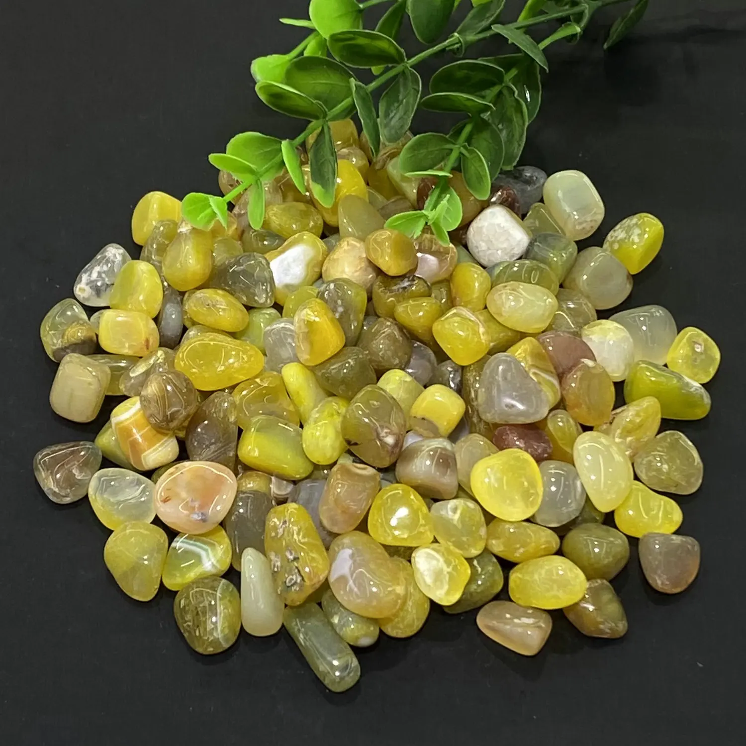

12-15mm 500g Natural Yellow Agate Gravel Original Stone Purify Degaussing Quartz Crystals Minerals Specimen Health Decoration