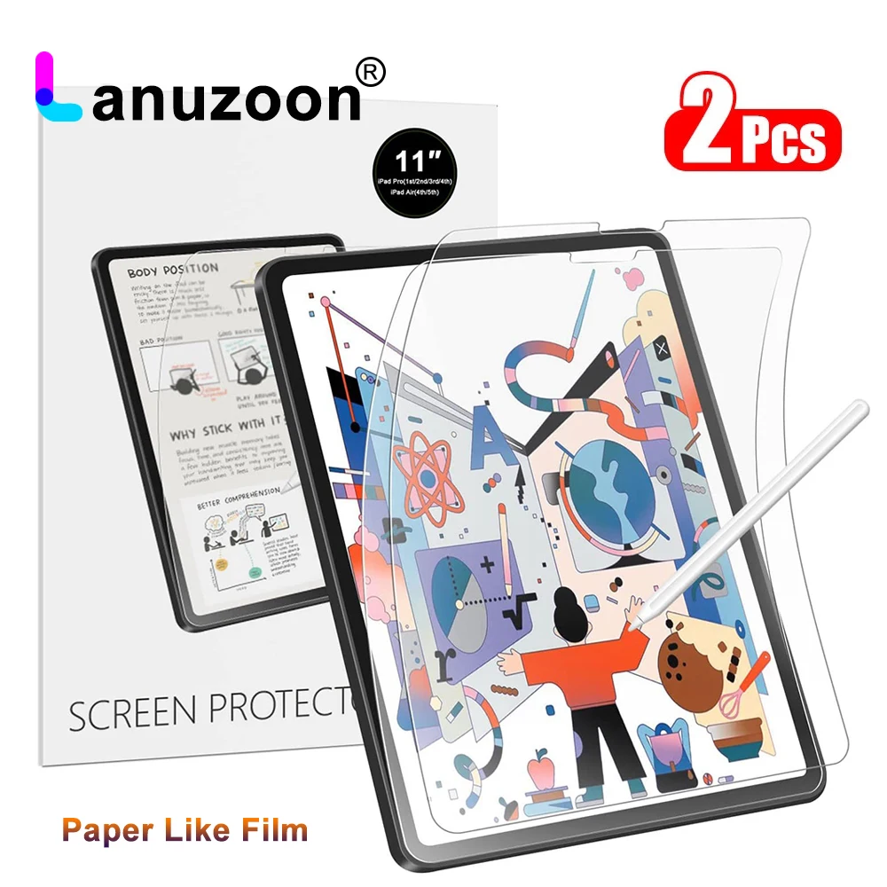 2Pcs Paper Like Screen Protector Film Matte PET Painting Write For iPad Air 4 5 Pro 11 Mini 6 10.9 10.2 10th 9th 6th Generation