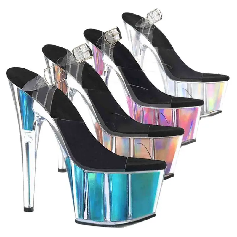 

Сандалии женские летние на платформе 17 см, пикантные босоножки с ремешками для танца шеста, обувь для свадьбы, вечеринки, высокий каблук 17 см