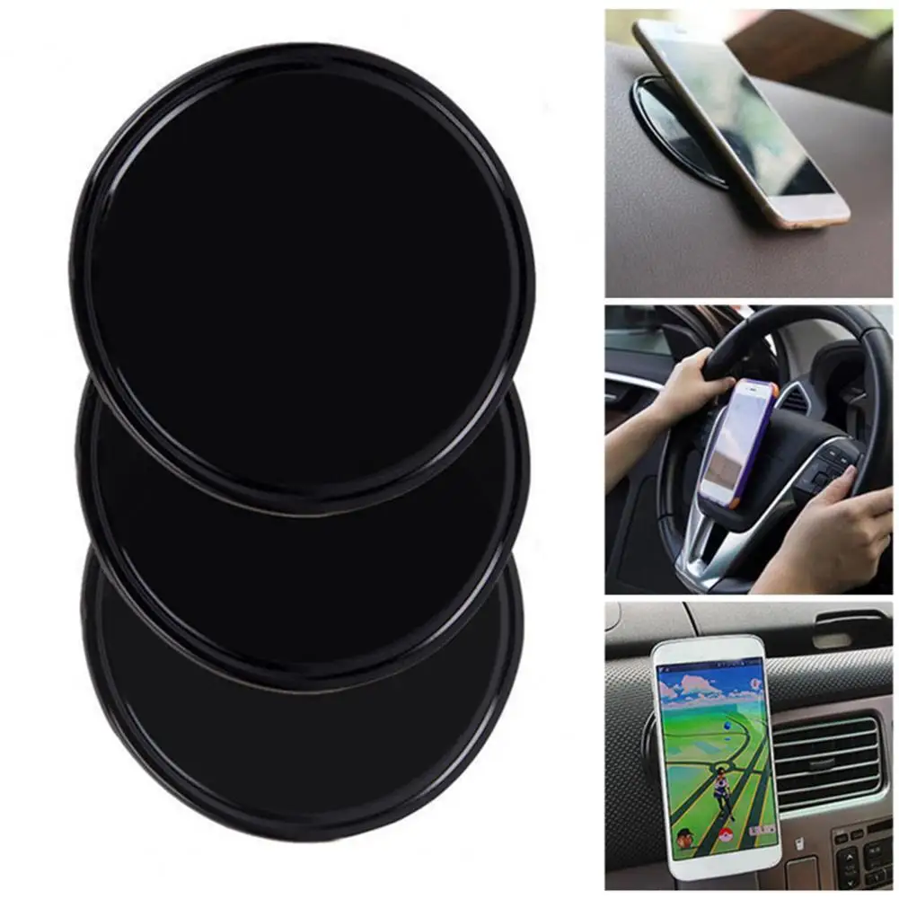 

3Pcs Compact Anti-slip Pad High Stickiness Faux Feather Universal Multifunctional Phone Holder Mat for Car