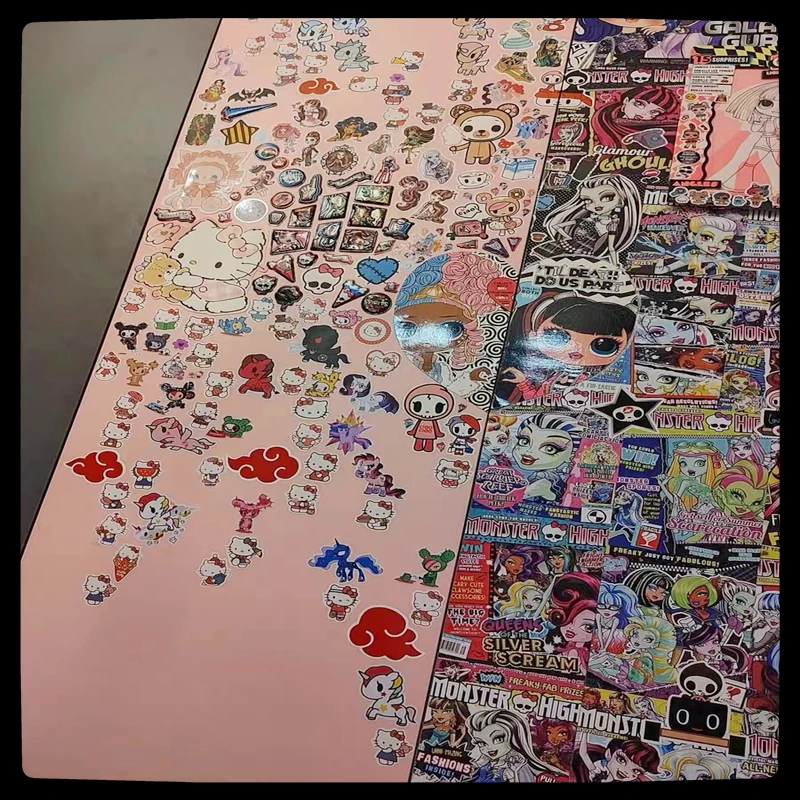 50PCS Kawai Hello Kitty Kuromi Cinnamoroll Graffiti Stickers for Laptop Bike Travel Luggage Guitar PVC Skateboard Water Cup Toys - купить по