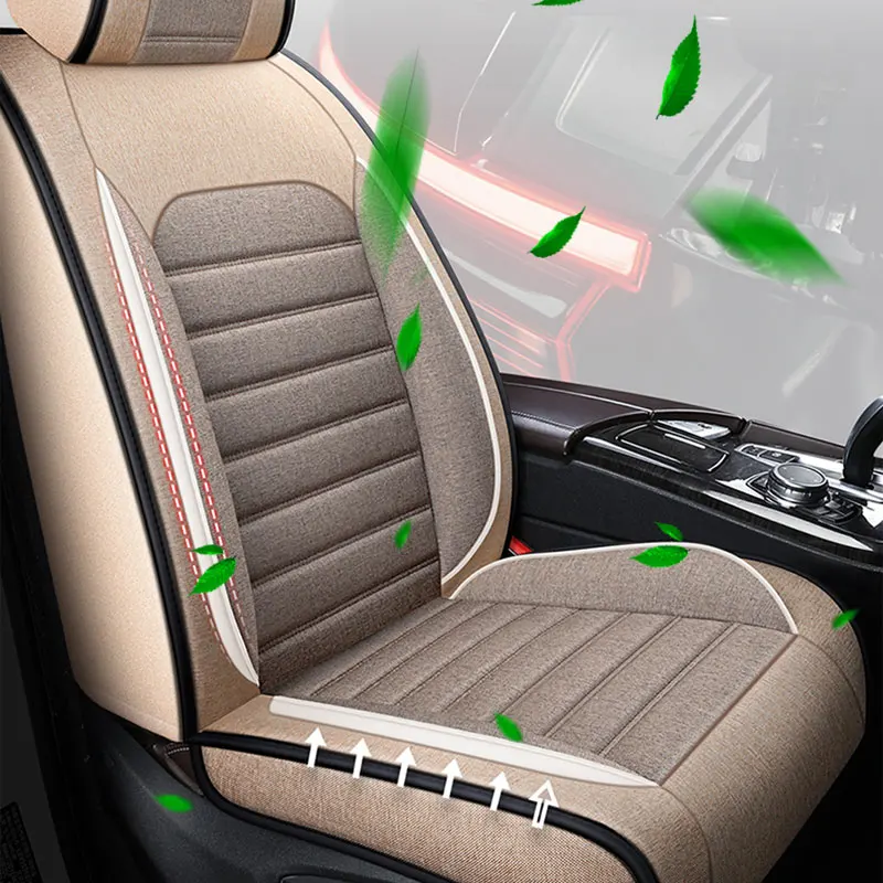 Полный комплект чехлов для автомобильных сидений дышащая льняная подушка пять