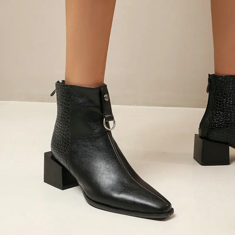 Женские сапоги для верховой езды QPLYXCO черные из мягкого полиуретана на шнуровке с