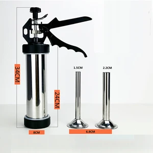 1.8Ib 2.4Ib Stainless Steel Sausage Stuffer Jerky Gun Manaul Meat Syringe Homemade Sausage Small Sausage Tool Sausage Filler