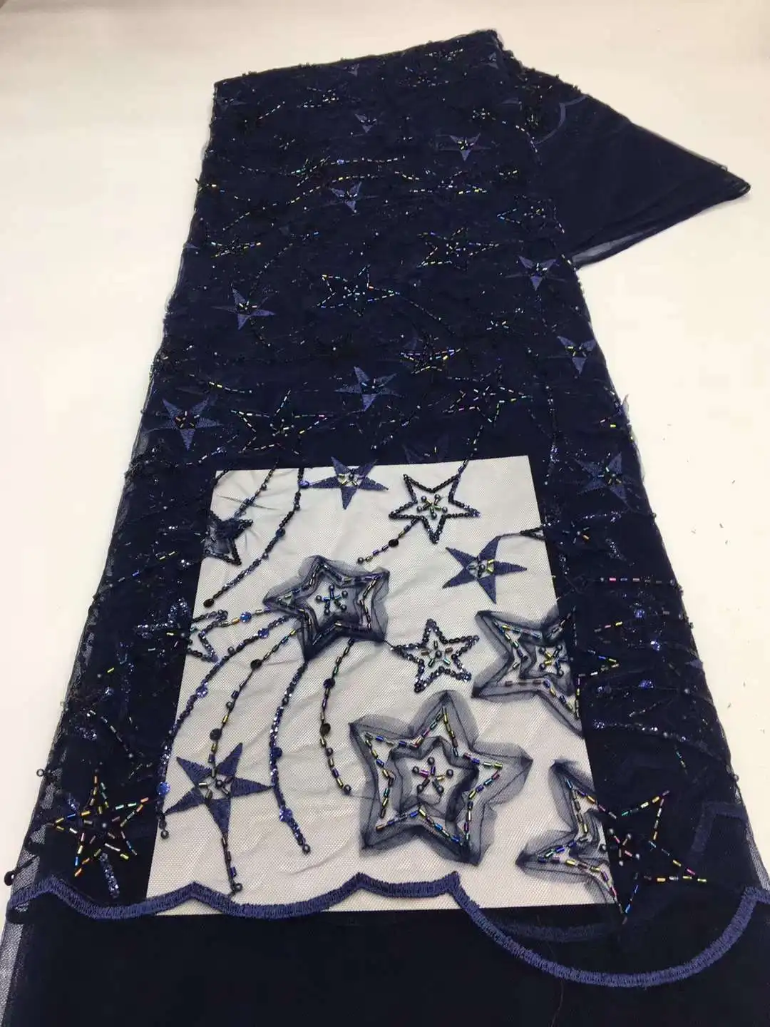 

High Quality French Mesh Lace Fabric with Sequins African Beaded Net Lace Fabric Nigerian Beads Laces Fabrics