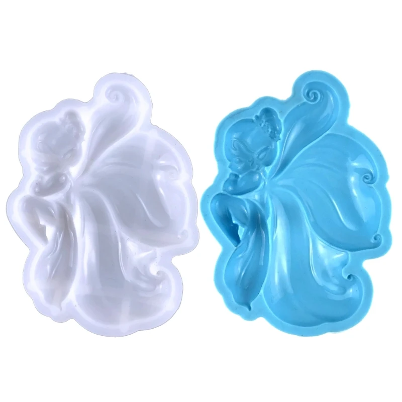

Shiny Glossy Flower Fairies Ornaments Silicone Epoxy Resin Mold DIY Keychain Pendant Jewelry for Valentine Gift Craft