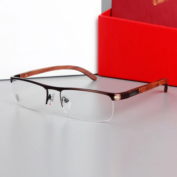 

Luxury Brand Optical Glasses Frame Men Wood Temple Myopia Reading Prescription Eyeglasses Spectacles 4581369 with original box