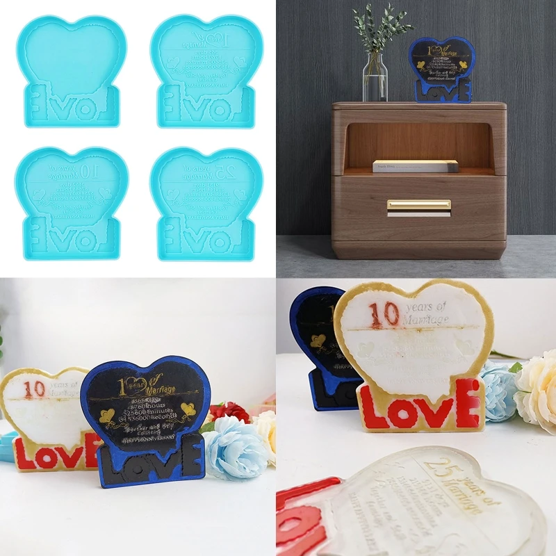 

Silicone Mold for Love Heart Shape Resin Epoxy Casting Mold DIY Wedding Anniversary Gifts Home Tabletop Ornament Craft 124A