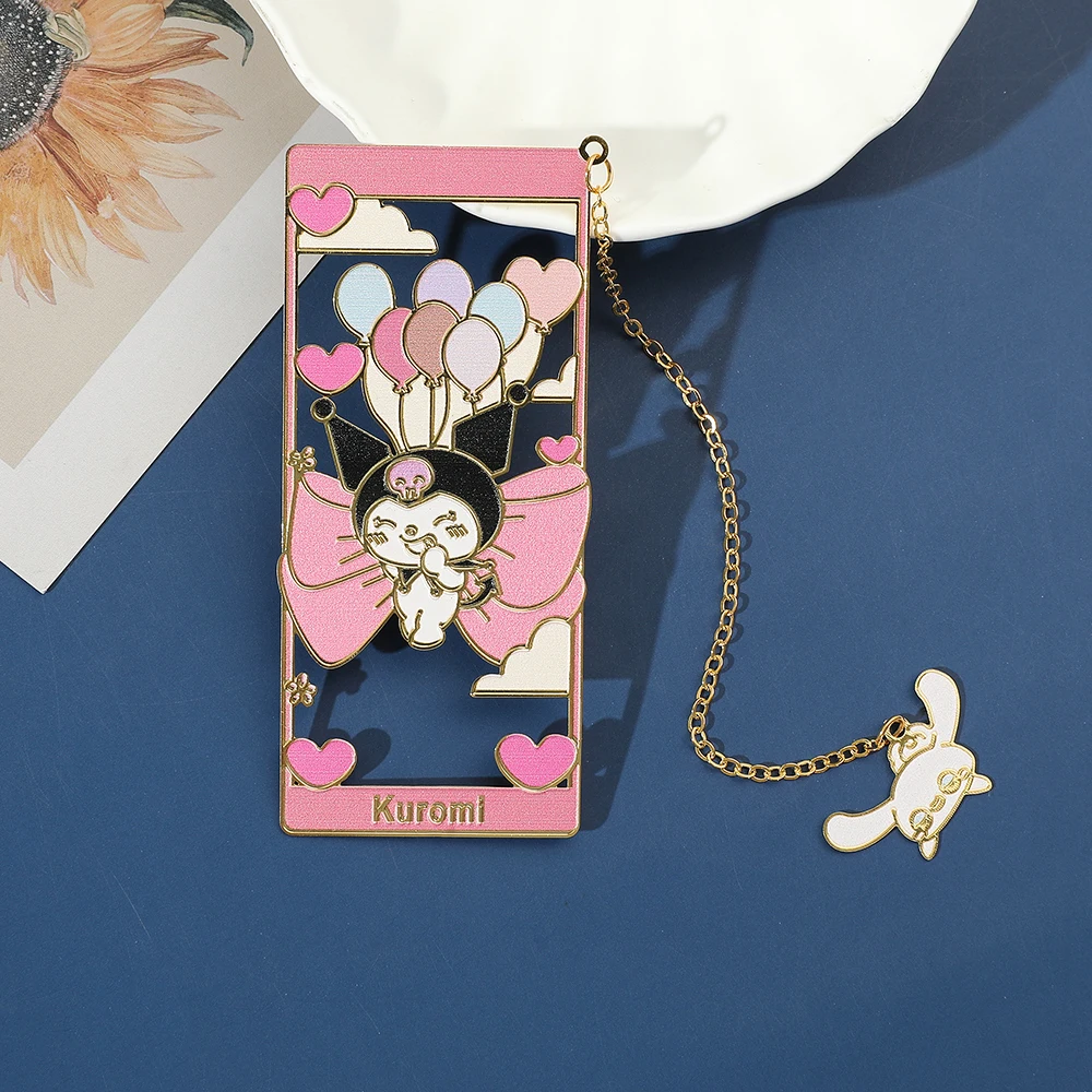 

Kuromi Metal Bookmarks for Books Sanrio Anime Exquisite Classical Hollow Tassel Bookmark for Student Birthday Gifts