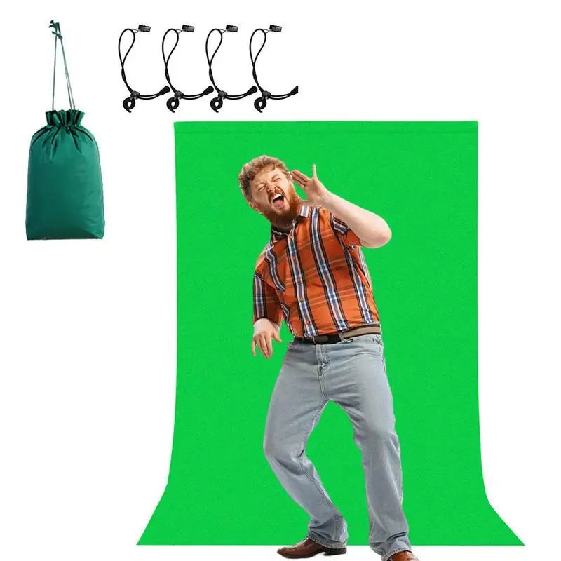 

5x7ft Green Screen For Photography Chromakey Polyester Green Backdrop Background For Photo Video Studio Zoom YouTube
