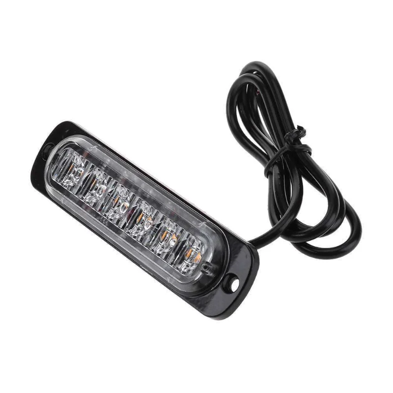 

12V-24V Emergency Strobe Lights, Universal 6 LED 18W Surface Mount Emergency Warning Flashing Strobe Light Bar for Car Truck