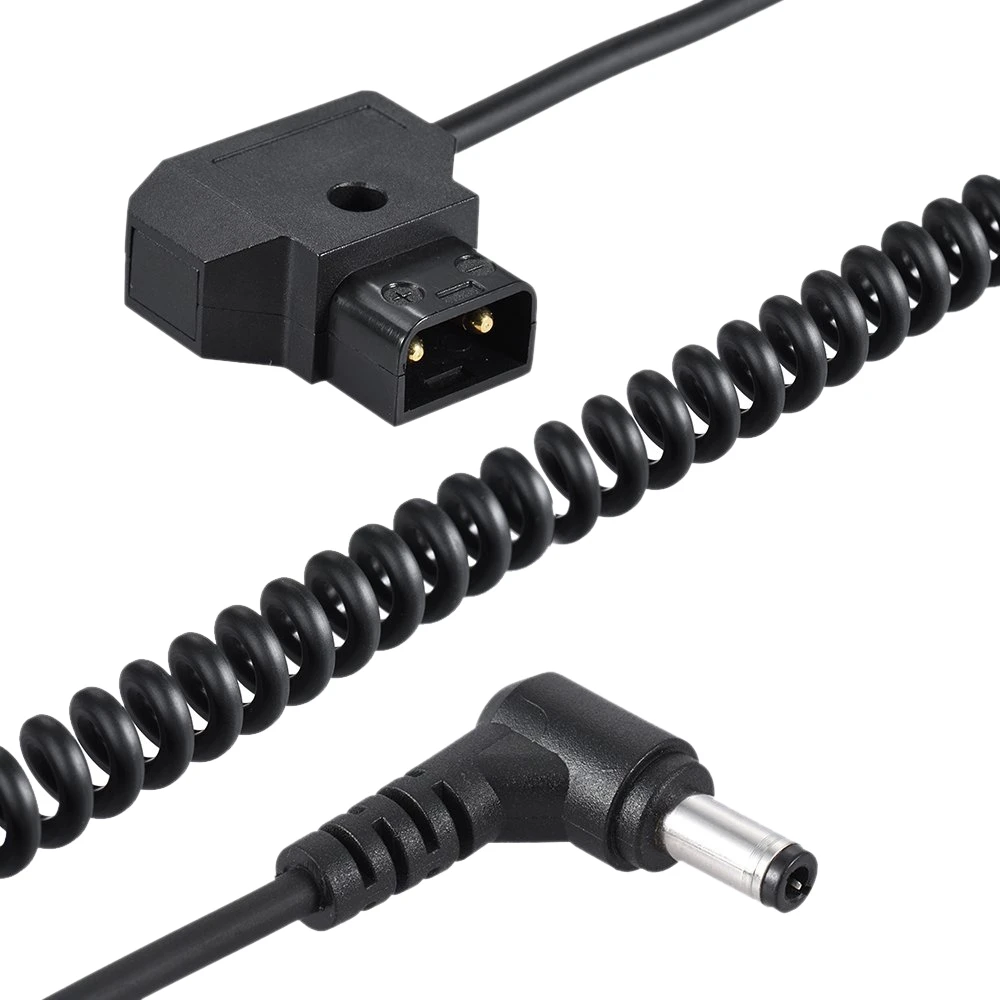 Фото Кабель-удлинитель Y23A-Coiled 1M/3.28Ft D-Tap 2Pin Male на DC 5.5 x 2.1мм, эластичный, для аккумулятора Anton V-Mount и DSLR-кейджей №3