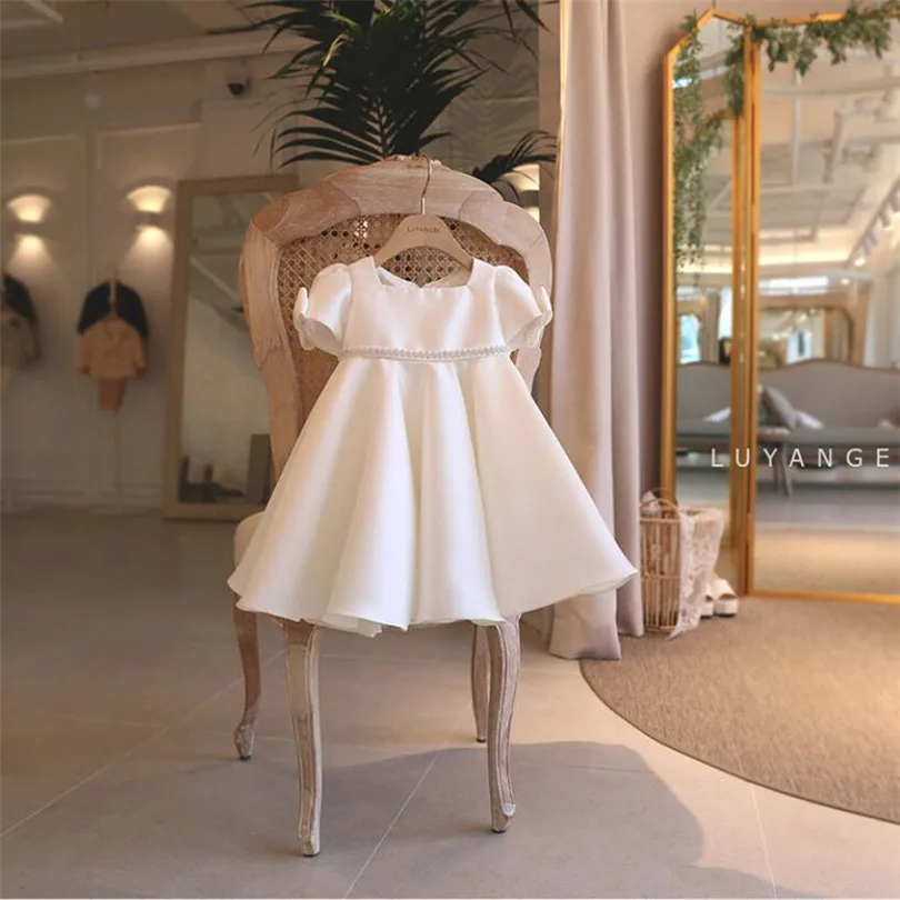 

Baby Baptism Dress Princess Bridesmaid Kids Dress For Girls Elegant Bow Girls Dress For Party And Wedding Baby Christening Gown