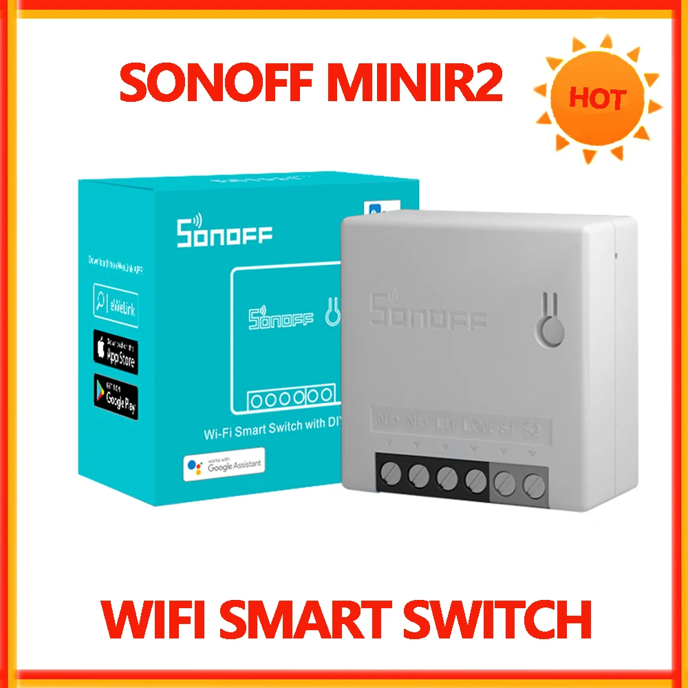 Смарт-переключатель Sonoff Mini R2 с поддержкой Wi-Fi и 2-сторонними модулями