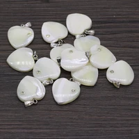 wholesale25pcs natural shell white heart diamond pendant for jewelry making diy necklace earring accessories charms gift 20x20mm