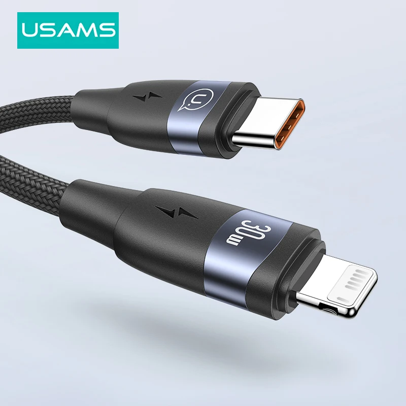 

USAMS 30W USB C Cable For iPhone 14 13 12 11 Pro Max Type C PD Fast Charging Charger USB C PD Cable for iPad Mini Type C Cable