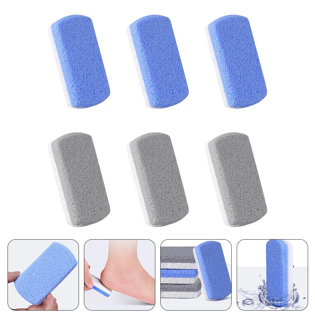 

6 Pcs Grinding Foot Cleaning Sponge Heel Feet Scrubber Cleaning Tool Two-color Pumice Stone Foot Wash Natural Pomes Exfoliating