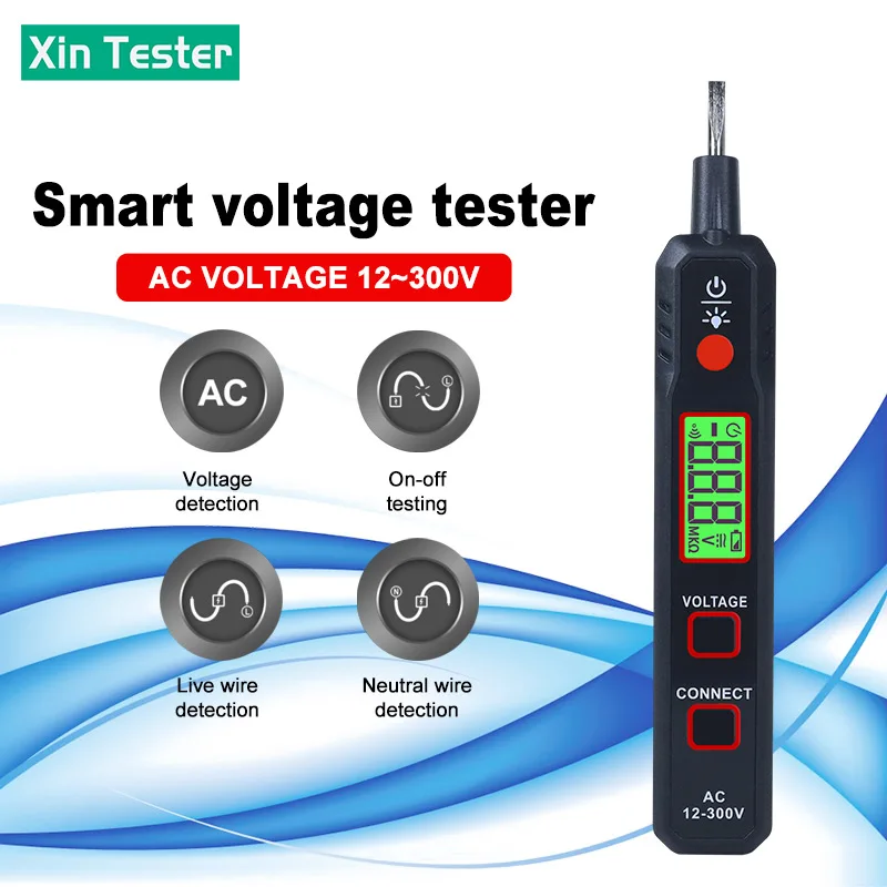 

Xin Tester 300V Adjustable AC Voltage Detector Tester Non contact Electric Pen Backlight Sensitivity Voltmeter Tester XT89