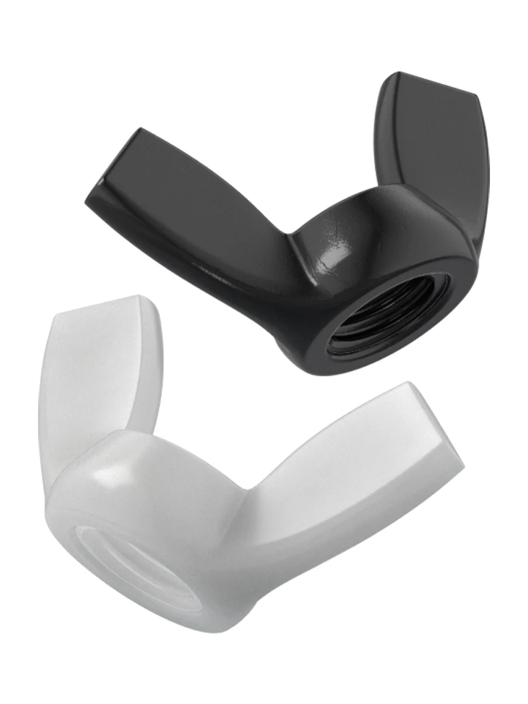 DIN315 ручная затяжка черно-белая нейлоновая гайка крыло бабочка гайка слиток пластиковые крыльчатые гайки