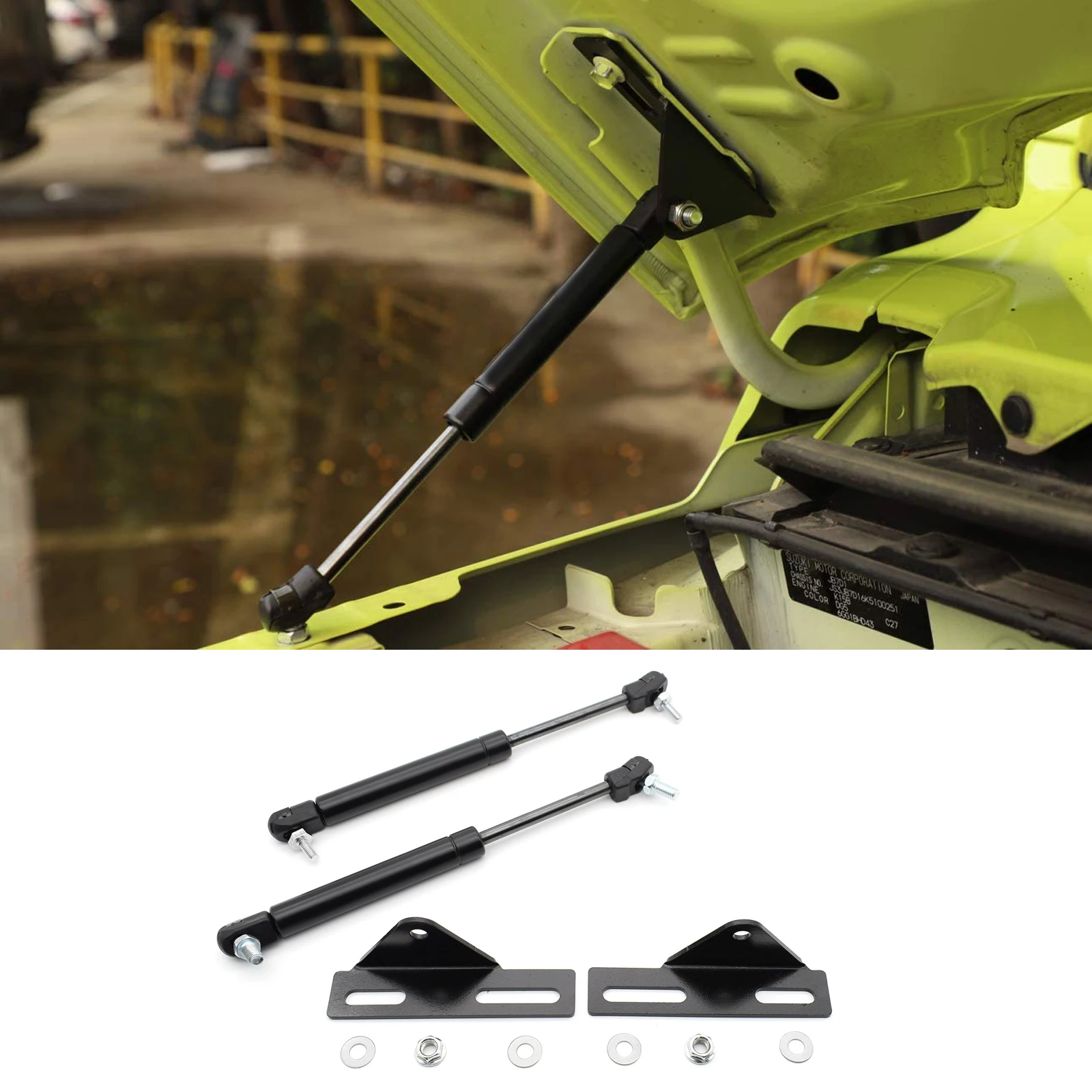 

Для Suzuki Jimny Sierra JB64 JB74 2018 2019 2020 2021, газовые амортизаторы, передняя поддержка подъема капота, инструмент для удержания гидравлического демпфера