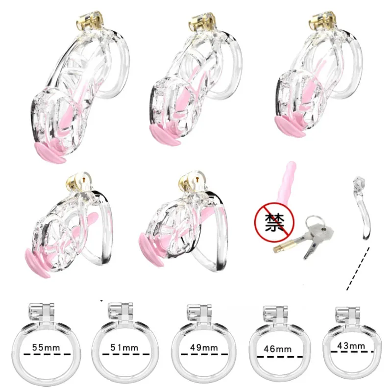 Секс-игрушки Мужские кольца для пениса Клетка целомудрия Пояс Сдержанная Sissy Femboy